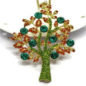 Tree of Life Pendant Red, Aqua, Green NWT